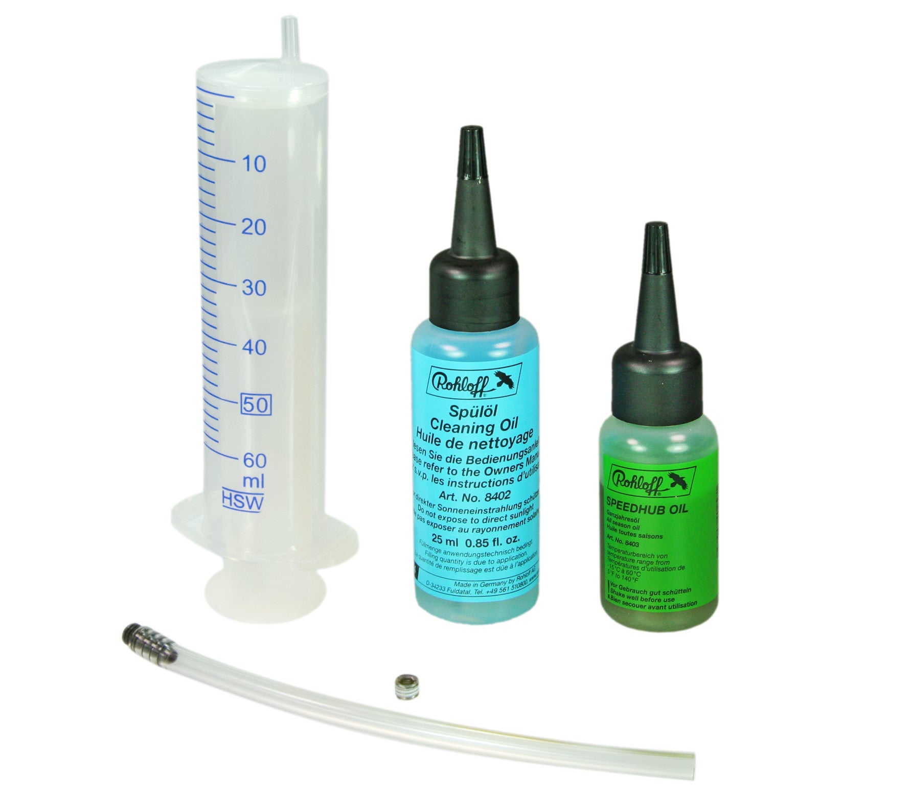 Oil Change Kit All Season Oil, Cleaning Oil, syringe, filler hose and drain screw